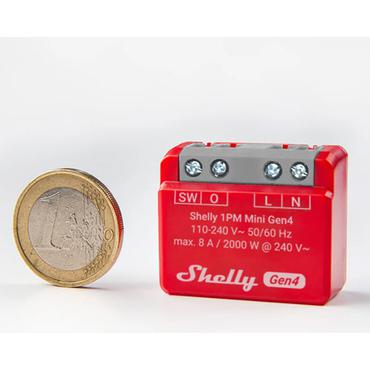 Shelly 1PM Mini Gen4 Intelligent kontakt R&oslash;d