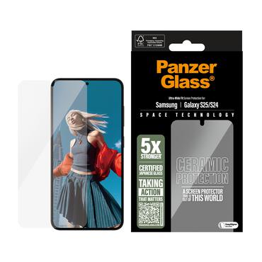 PanzerGlass ® Ceramic Skærmbeskyttelse Samsung Galaxy S25 | S24 | Ultra-Wide Fit m. EasyAligner