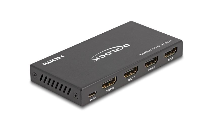 Delock - video-/audioswitch - 8K, 60Hz - 3 porte