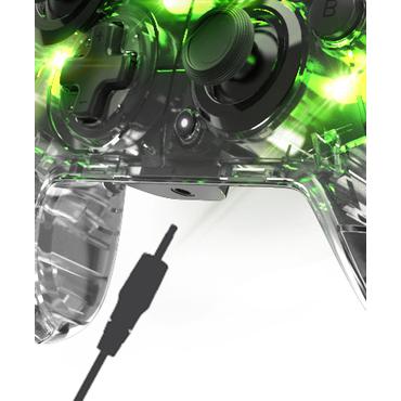 PDP Afterglow Deluxe+ Transparent USB Gamepad Analog/digital Nintendo Switch, Nintendo Switch OLED