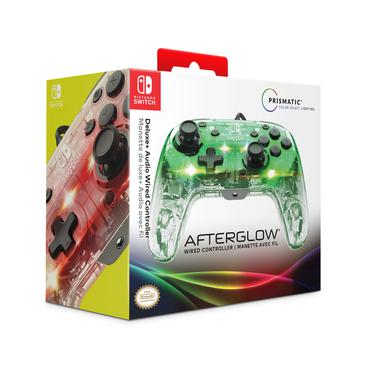 PDP Afterglow Deluxe+ Transparent USB Gamepad Analog/digital Nintendo Switch, Nintendo Switch OLED