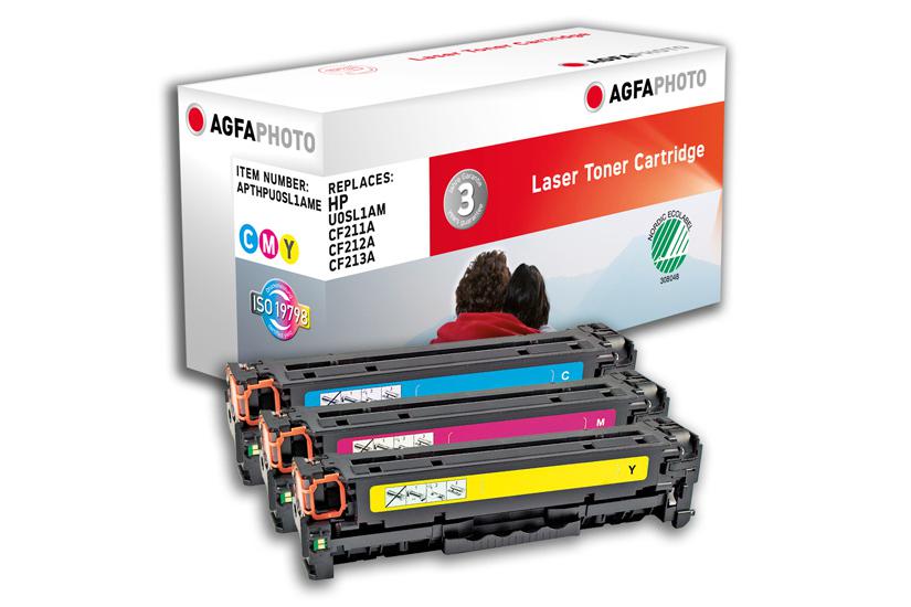 AgfaPhoto - 3 pakker - gul, cyan, magenta - kompatibel - tonerpatron (alternativ til: Canon 731C, Canon 731M, Canon 731Y, HP 131A, HP CF211A, HP CF212A, HP CF213A, HP U0SL1AM)
