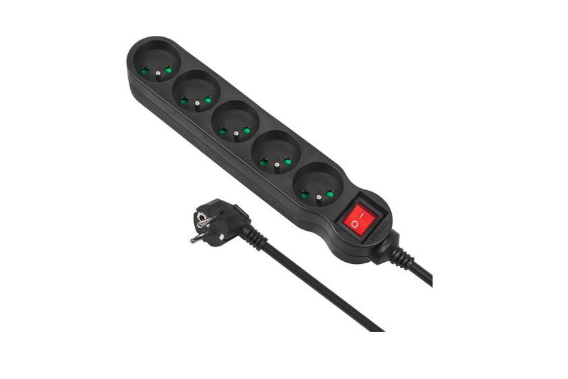 Maclean MCE183 stikd&aring;se 1,4 m 5 AC stikkontakt(er) Indend&oslash;rs Sort