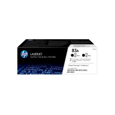 HP 83A - 2-pack - svart - original - LaserJet - tonerkassett (CF283AD)