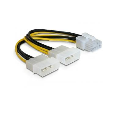 Delock - strømforsyningsadapter - 4-pin intern strøm (12 V) til 8 pin PCIe-strøm - 30 cm