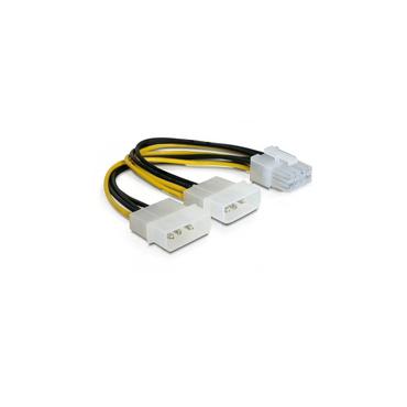 Delock - strømforsyningsadapter - 4-pin intern strøm (12 V) til 8 pin PCIe-strøm - 30 cm