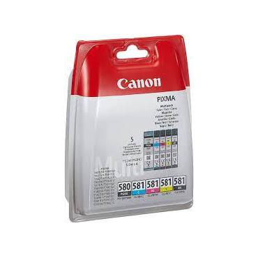 Canon PGI-580/CLI-581 PGBK/C/M/Y/BK Multi Pack - 5-pack - svartf&auml;rgad, svart, gul, cyan, magenta - original - bl&auml;cktank