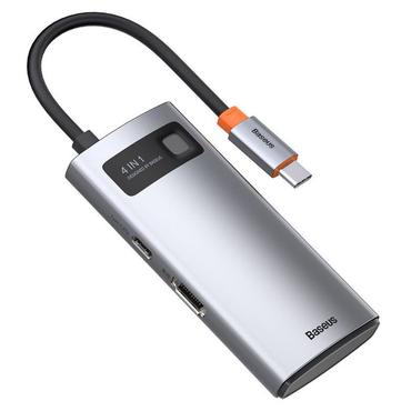 Hub 4w1 Baseus Metal Gleam Series, USB-C do USB 3.0 + USB 2.0 + HDMI + USB-C PD