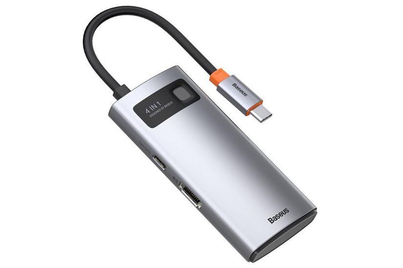 Hub 4w1 Baseus Metal Gleam Series, USB-C do USB 3.0 + USB 2.0 + HDMI + USB-C PD