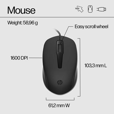 HP 150 Wired Mouse and Keyboar