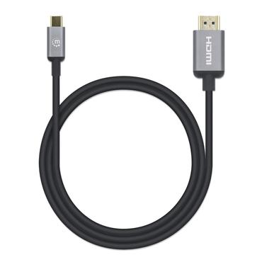 Manhattan 153591 videokabel adapter 1 m HDMI Type A (Standard) USB Type-C Sort, Gr&aring;