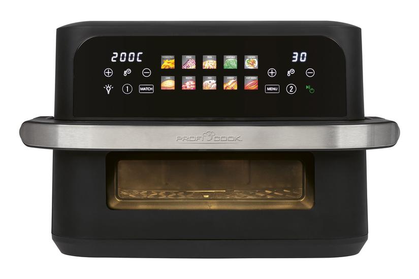ProfiCook PC-FR 1313 H Dobbelt 10 L Enkeltstående 2400 W Varmluftsteger Sort, Rustfrit stål