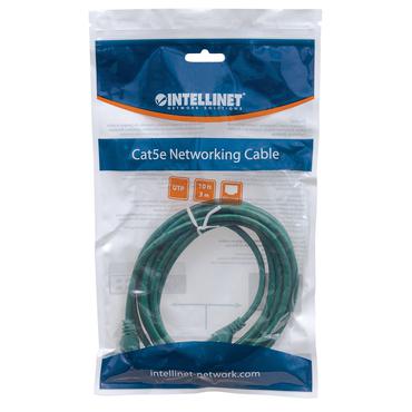 Intellinet Network Patch Cable, Cat6, 5m, Green, CCA, U/UTP, PVC, RJ45, Gold Plated Contacts, Snagless, Booted, Lifetime Warranty, Polybag - patchkabel - 5 m - gr&oslash;n