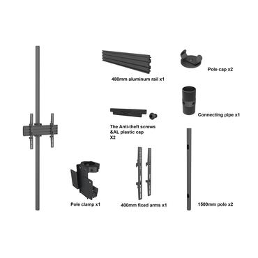 Multibrackets PRO Series M Floor to Ceiling Mount Pro D-Series MBFC1UD beslag - for LCD display - sort