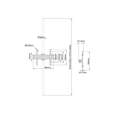 Multibrackets PRO Series M Floor to Ceiling Mount Pro D-Series MBFC1UD beslag - for LCD display - sort