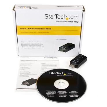 StarTech.com Virtual 7.1 USB Stereo Audio Adapter External Sound Card - Sound card - stereo - USB 2.0 - ICUSBAUDIO7 - lydkort - USB 2.0