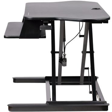 StarTech.com Corner Sit Stand Desk Converter with Keyboard Tray, Large Surface 35" x 21", Height Adjustable Ergonomic Desktop/Tabletop Standing Workstation, Supports Dual Monitors - Corner Stand Up Desk Converter (ARMSTSCORNR) - stående skrivebordsomformer - rektangulær - sort