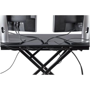 StarTech.com Corner Sit Stand Desk Converter with Keyboard Tray, Large Surface 35" x 21", Height Adjustable Ergonomic Desktop/Tabletop Standing Workstation, Supports Dual Monitors - Corner Stand Up Desk Converter (ARMSTSCORNR) - stående skrivebordsomformer - rektangulær - sort