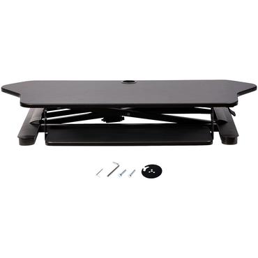 StarTech.com Corner Sit Stand Desk Converter with Keyboard Tray, Large Surface 35" x 21", Height Adjustable Ergonomic Desktop/Tabletop Standing Workstation, Supports Dual Monitors - Corner Stand Up Desk Converter (ARMSTSCORNR) - stående skrivebordsomformer - rektangulær - sort
