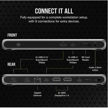 Corsair TBT100 DP Thunderbolt 3 - dockingstation - DisplayPort