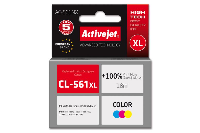 Activejet AC-561NX Printer Ink for Brother  Replacement Canon CL-561XL; Supreme; 18 ml; Color