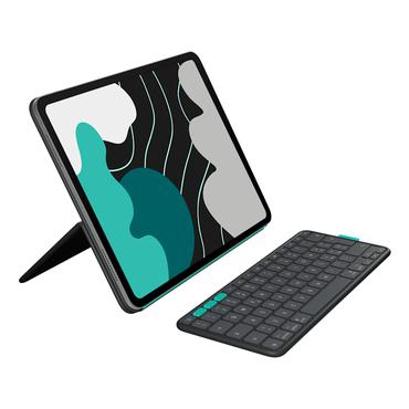 Logitech Flip Folio - tangentbord full size - QWERTY - nordiskt (danska/finska/norska/svenska) - grafit Inmatningsenhet