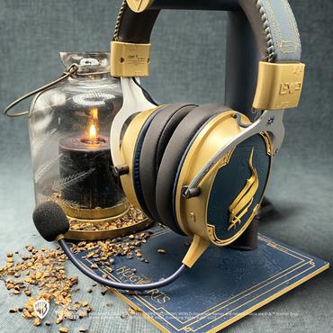 Lexip Hogwarts Legacy "Ancient Magic" Headset Kabel & trådløs Spil Bluetooth Blå, Guld