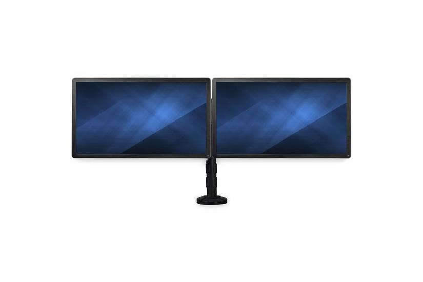 StarTech.com Sk&auml;rmmontering med tv&aring; armar - krysst&aring;ng - montering via genomf&ouml;ring/skrivbordskl&auml;mma st&auml;ll - f&ouml;r 2 monitorer - svart