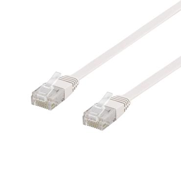 DELTACO TP-615V-FL - patchkabel - 15 m - hvid