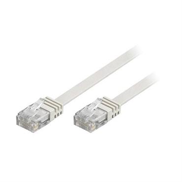 DELTACO TP-615V-FL - patchkabel - 15 m - hvid
