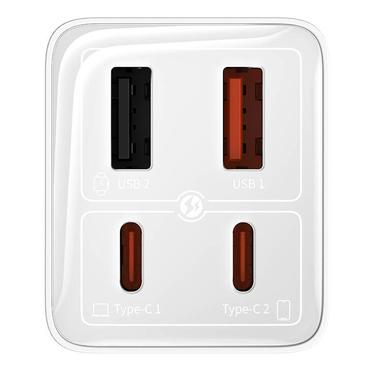 Baseus GaN6 Pro Snabbladdare 2C+2U 65W M&aring;nvit