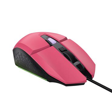 Trust Gaming GXT 109P Felox - mus - med belysning, gaming - USB - powerful pink