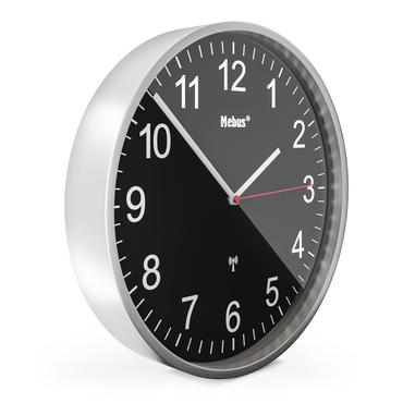 Mebus 19578 Væg- og bordur Mekanisk ur Rund Sort, Metallic