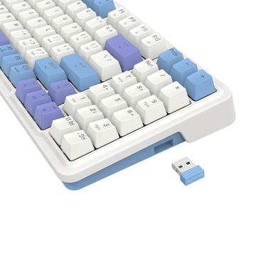 REDRAGON K664WBP-RGB-PRO Gloria Pro tastatur USB + RF Wireless + Bluetooth Hvid, Blå, Lilla