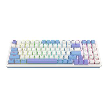 REDRAGON K664WBP-RGB-PRO Gloria Pro tastatur USB + RF Wireless + Bluetooth Hvid, Blå, Lilla