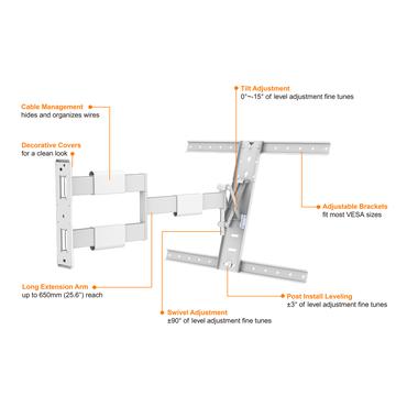 Multibrackets M VESA Flexarm Thin monteringssæt - for LCD display - hvid