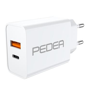 PEDEA Schnellladegerät "Dual" 20 Watt für USB Typ A/C, weiß (60040100)