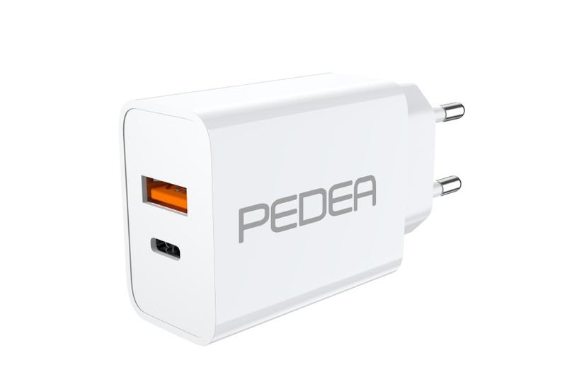 PEDEA Schnellladegerät "Dual" 20 Watt für USB Typ A/C, weiß (60040100)