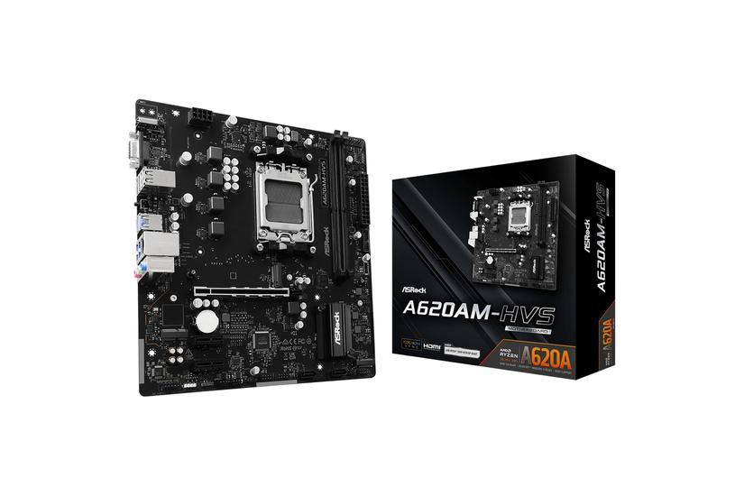ASRock Moderkort - A620A - AM5-sockel - micro ATX - DDR5 - 2.5 Gigabit Ethernet