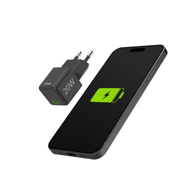 Hama ładowarka sieciowa supermini 20W PD/QC 1x USB-C czarna