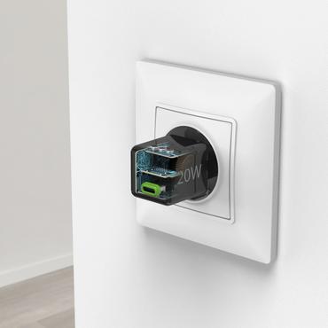 Hama ładowarka sieciowa supermini 20W PD/QC 1x USB-C czarna