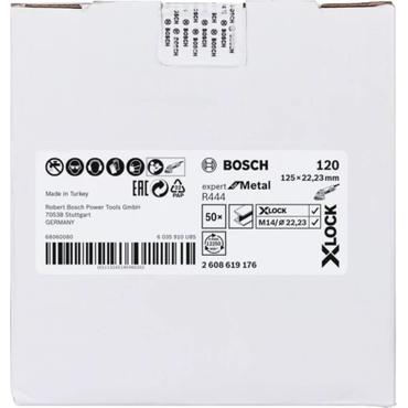 Bosch Expert for Metal R444 - Polierscheibe - f&uuml;r Metall - 125 mm - X-LOCK - rund - K&ouml;rnung: 120 (2608619176)