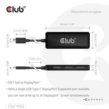 Club 3D CSV-1553 - dockningsstation - USB-C / Thunderbolt 4 - 3 x DP++
