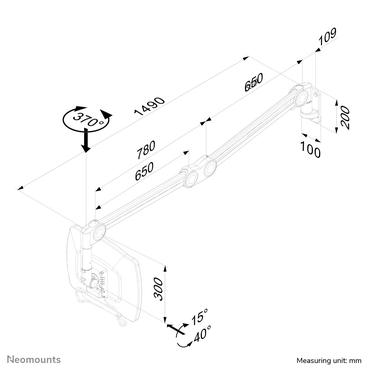 Neomounts FPMA-HAW200 f&auml;ste - fullst&auml;ndig r&ouml;relse - f&ouml;r LCD-display - vit