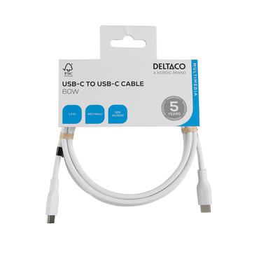 DELTACO - USB typ C-kabel - 24 pin USB-C till 24 pin USB-C - 1.5 m