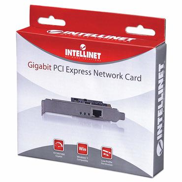 Intellinet Gigabit PCI Express Network Card, 10/100/1000 Mbps PCI Express RJ45 Ethernet Card - n&auml;tverksadapter - PCIe - Gigabit Ethernet