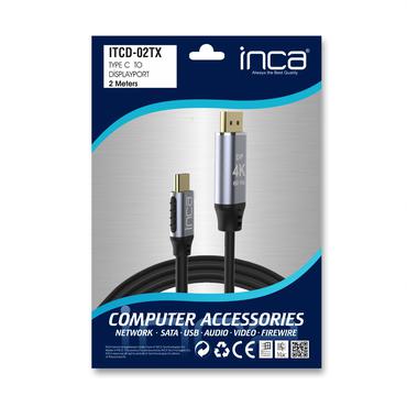INCA USB Kabel ITCD-02TX Typ C > DisplayPort, 4K60Hz, 2m retail (ITCD-02TX)