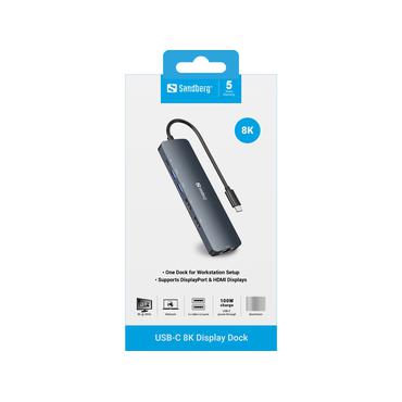 Sandberg - dockingstation - USB-C - HDMI, DP - 100Mb LAN