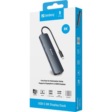 Sandberg - dockingstation - USB-C - HDMI, DP - 100Mb LAN