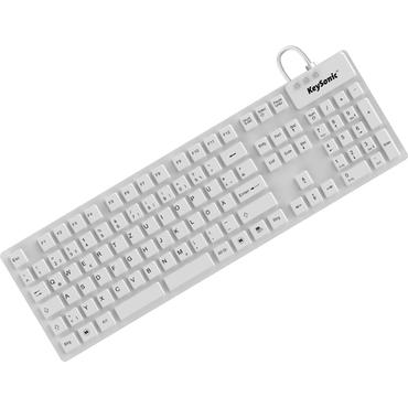 KeySonic KSK-8030 IN (DE) white tastatur Industriel USB QWERTZ Tysk Hvid